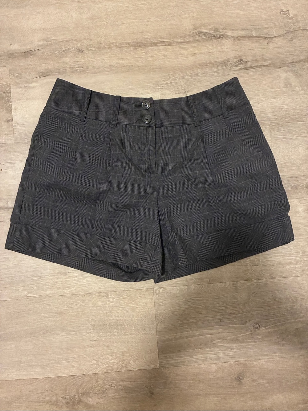 Charlotte Russe Dark Gray Plaid Tailored Women’s Shorts